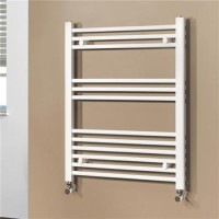 Beta Heat 760 x 600mm Straight White Heated Towel Rail