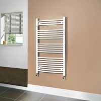Beta Heat 1150 x 600mm Curved White Heated Towel Rail