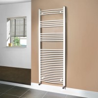 Beta Heat 1700 x 600mm Curved White Heated Towel Rail