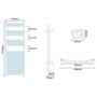 Beta Heat 1700 x 600mm Curved White Heated Towel Rail