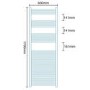 Beta Heat 1700 x 600mm Straight White Heated Towel Rail