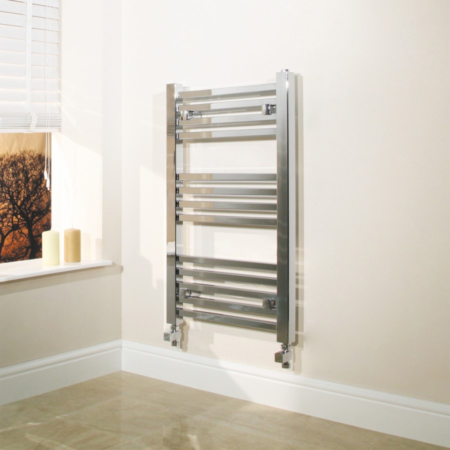 Beta Heat Square Chrome Heated Towel Rail Radiator - 800 x 450mm 