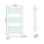 Beta Heat Square Chrome Heated Towel Rail Radiator - 800 x 450mm 
