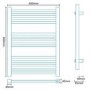 Beta Heat 800 x 600mm Square Chrome Heated Towel Rail