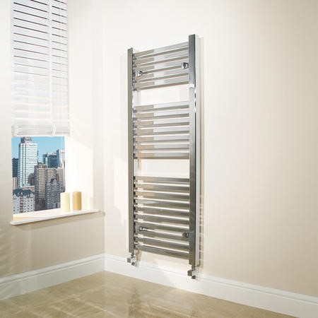 1200 X 450mm Square Chrome Heated Towel Rail Beta Heat