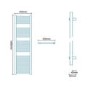 Beta Heat 1600 x 450mm Square Chrome Heated Towel Rail