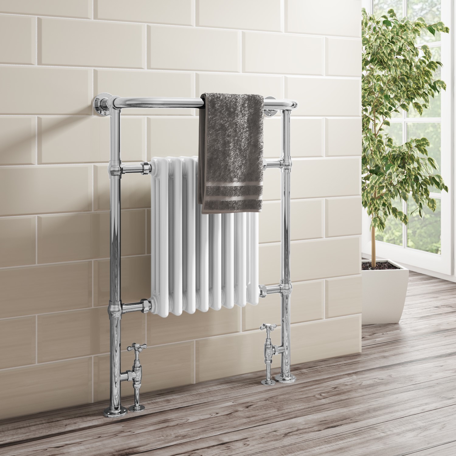 Traditional Bathroom Heated Towel Rail Radiator - 963 x 637mm - Better ...