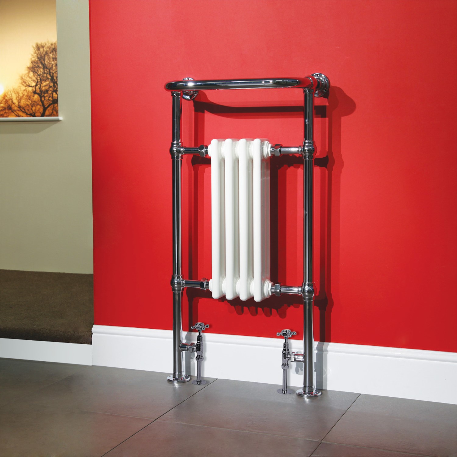 GRADE A1 Kensington Traditional Towel Rail Radiator 963 x 493mm