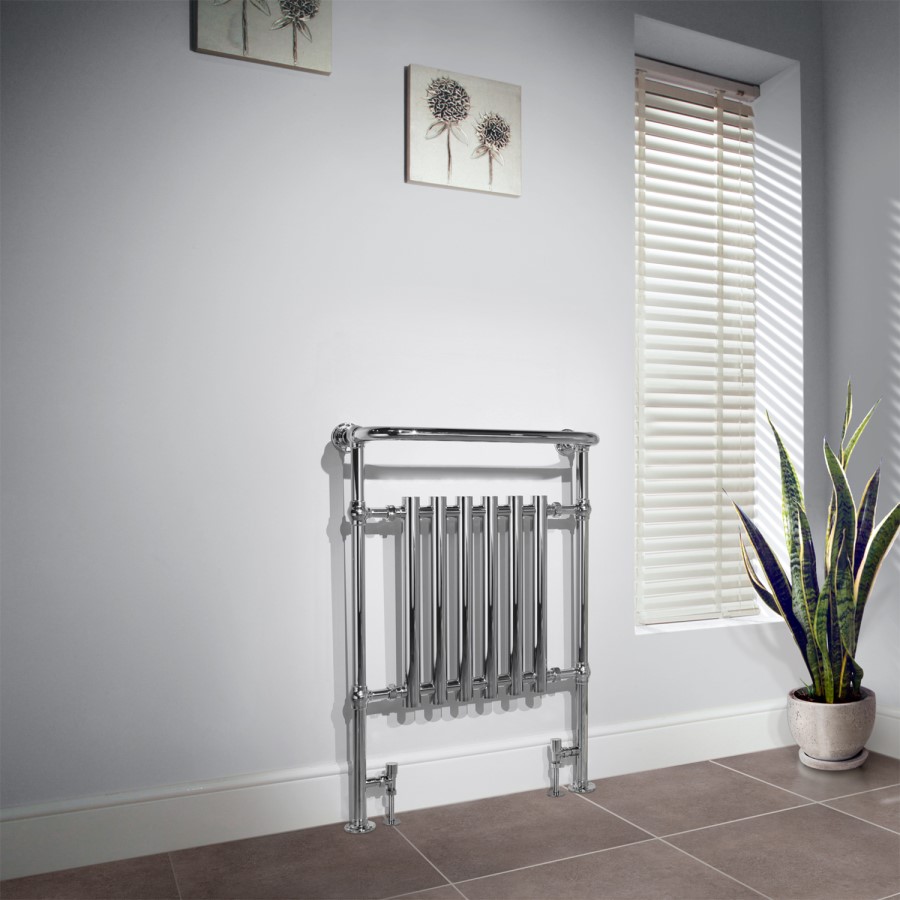 Knightsbridge Chrome Traditional Towel Rail Radiator - 963 x 673mm