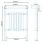 Knightsbridge Chrome Traditional Towel Rail Radiator - 963 x 673mm