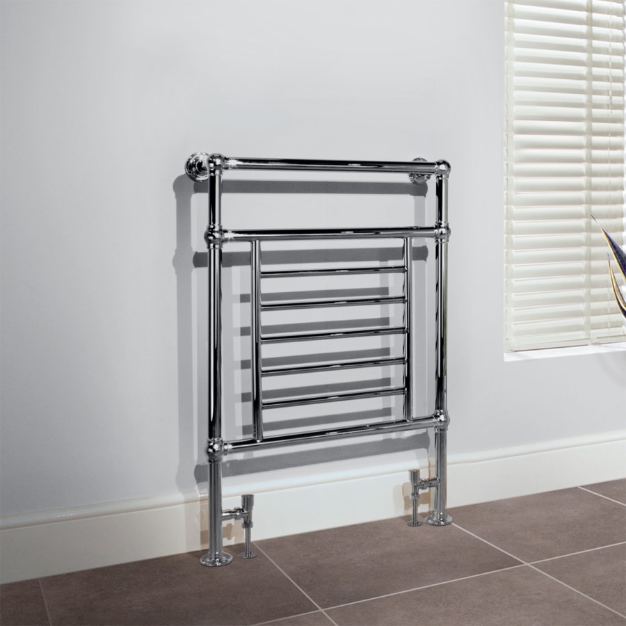 Belgravia Chrome Traditional Bathroom Towel Rail Radiator - 963 x 673mm