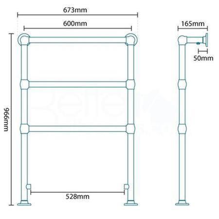 Chelsea Traditional Bathroom Towel Rail Radiator - 966 x 673mm - Better ...