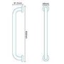 Solid Brass Chrome Straight Grab Rail 450mm