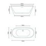 GRADE A2 - Bari Round Double Ended Freestanding Bath - 1500 x 700mm