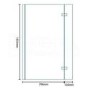 L-Shaped Hinged Bath Shower Screen H1435 x W796mm with Towel Rail