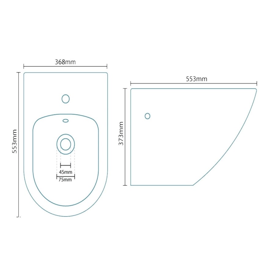 Venus Wall Hung Bidet One Tap Hole