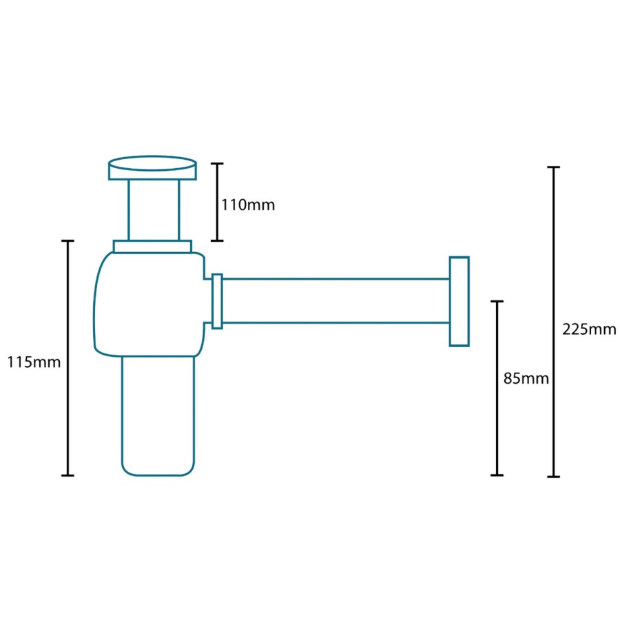 Round Traditional Bottle Trap - Chrome