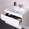600mm Wall Hung Vanity Basin Unit - White Double Drawer - Barcelona Range