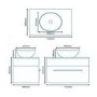 Aspen 750 Black Worktop for Wall Mounted Cabinet