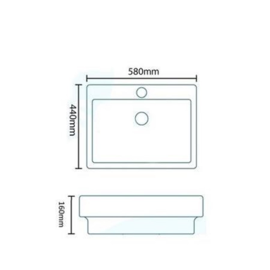Brianza Wall Hung Basin - 1 Tap Hole