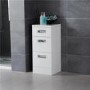 350mm Floor Standing Storage Unit - White 3 Drawer Unit - Cuba Range