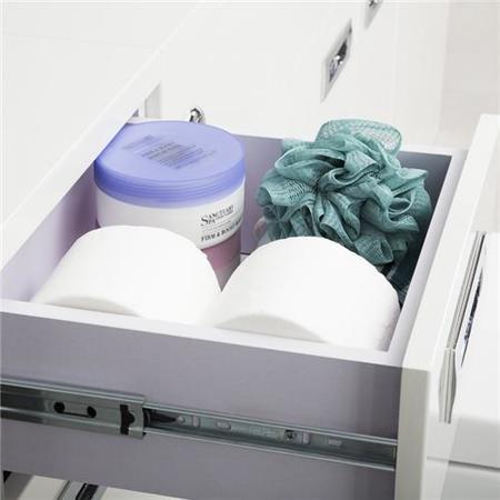 350mm Floor Standing Storage Unit - White 3 Drawer Unit - Cuba Range