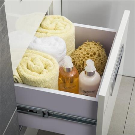 350mm Floor Standing Storage Unit - White 3 Drawer Unit - Cuba Range