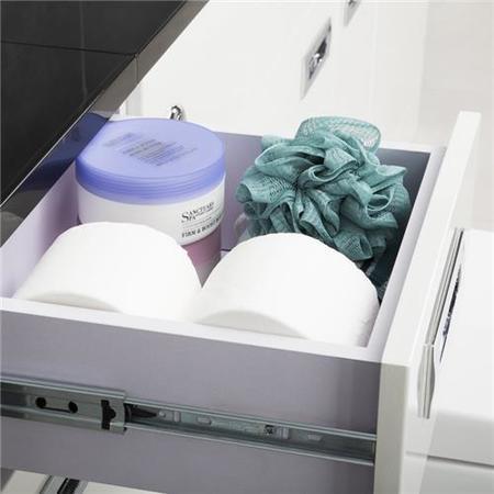 350mm Floor Standing Storage Unit - White 3 Drawer Unit - Cuba Range