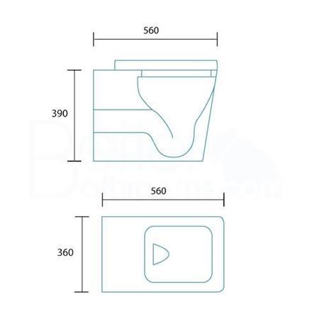 GRADE A1 - Havana Back to Wall Toilet