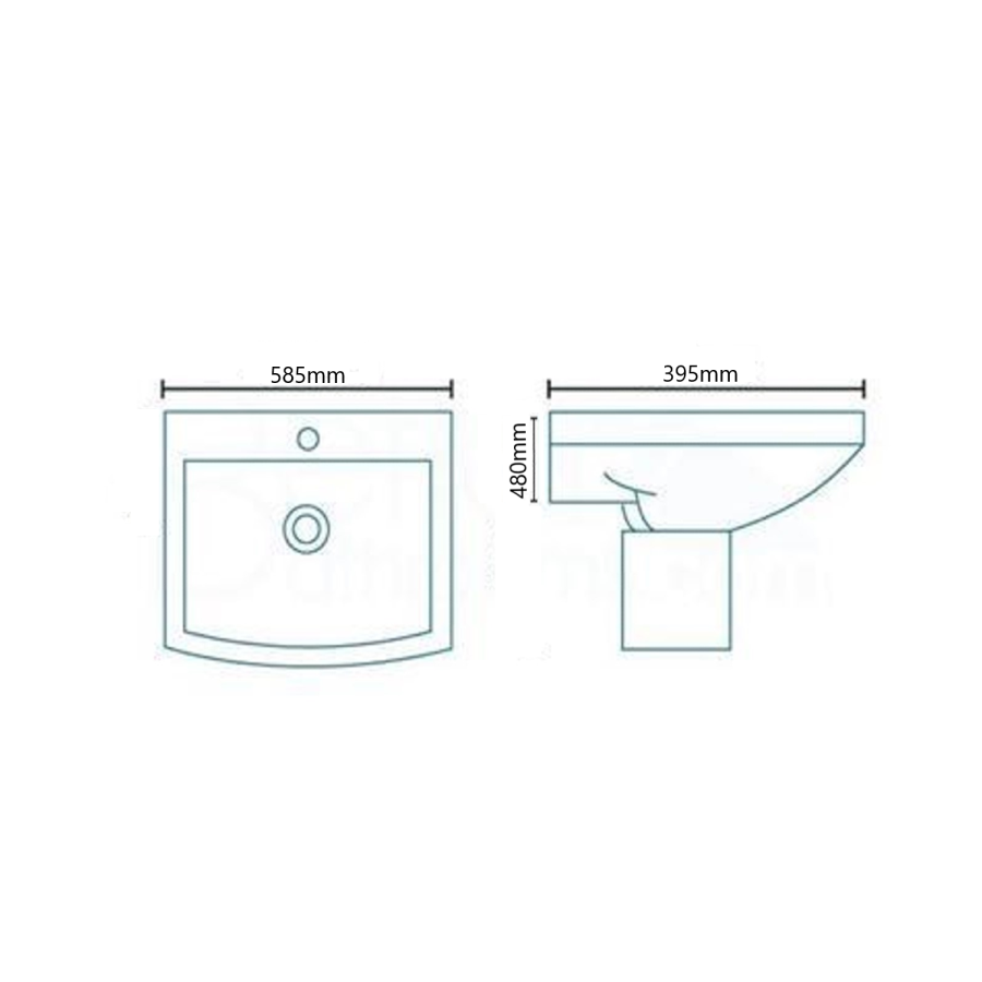 GRADE A1 - Modena 60 Wall Hung Basin 