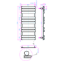 Juliet Chrome Heated Towel Rail - 1200 x 500mm