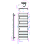 Juliet Chrome Heated Towel Rail - 1422 x 500mm
