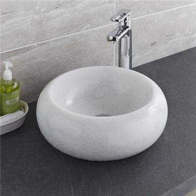Lucia Crystal Grey-White Marble Basin