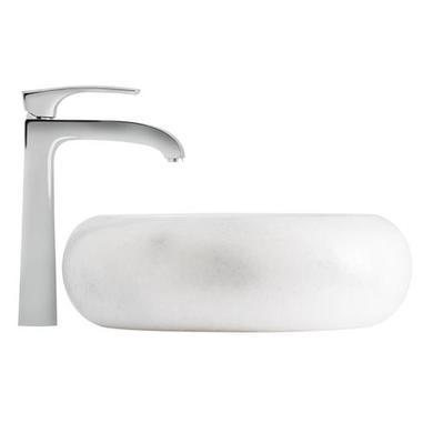 Lucia Crystal Grey-White Marble Basin