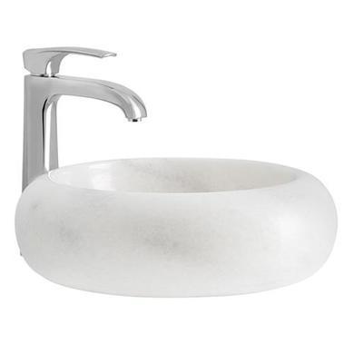 Lucia Crystal Grey-White Marble Basin