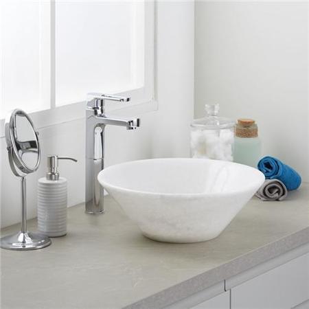 Lucia Crystal White Marble Basin