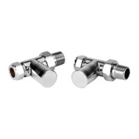 Straight Chrome Radiator Valves with Lockshield