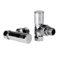 Angled Chrome Radiator Valves with Lockshield