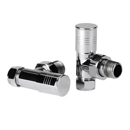 Angled Chrome Radiator Valves with Lockshield