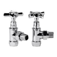 Traditional Crosshead Angled Chrome Radiator Valves