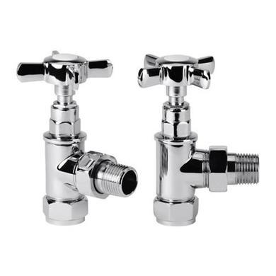 Traditional Crosshead Angled Chrome Radiator Valves