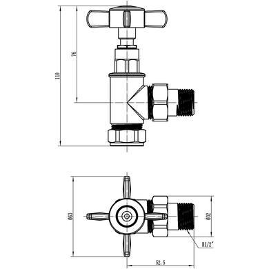 Traditional Crosshead Angled Chrome Radiator Valves