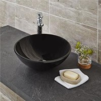 Arabella Black Painted Glass Basin