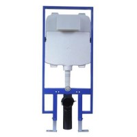In Wall Mounted Fixing Frame Slimline Universal Cistern for Wall-hung Toilet, front operation