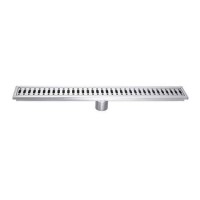 Brushed Steel Linea Floor Drain 600x75
