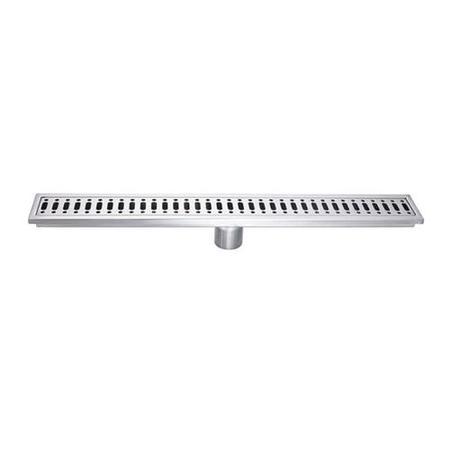 Brushed Steel Linea Floor Drain 600x75