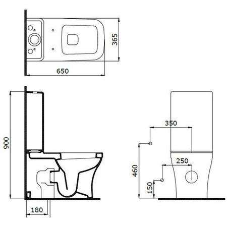 Vico Close Coupled Toilet Cistern with Flushing Mechanism