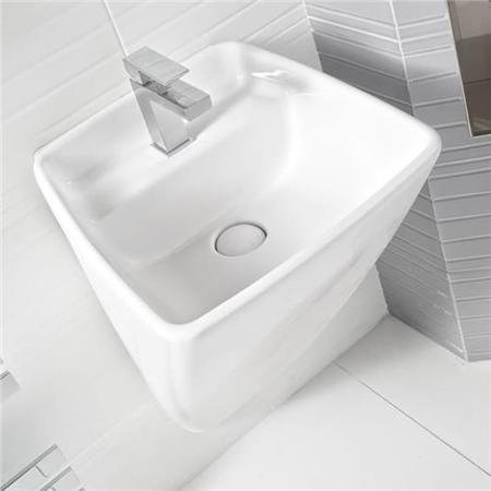 Vico White 1 Tap Hole Ceramic Wall Hung Basin 