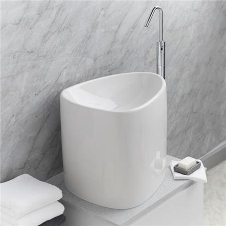 Garda White Ceramic Half Counter Top Deep Basin