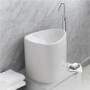 Garda White Ceramic Half Counter Top Deep Basin